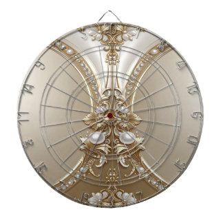 Golden Ornate Frame with Pearls Dartboard Darttavla