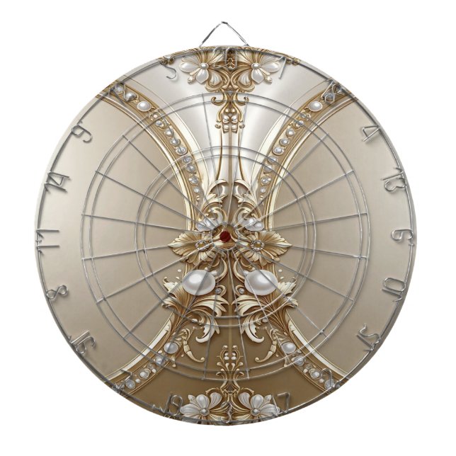 Golden Ornate Frame with Pearls Dartboard Darttavla (Framsidan)
