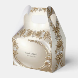 Golden Ornate Frame with Pearls Favor Box Presentaskar