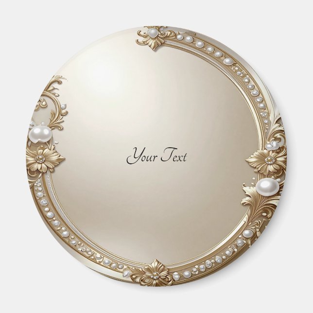 Golden Ornate Frame with Pearls Magnet (Framsidan)