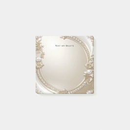Golden Ornate Frame with Pearls Post it Notes Post-it Block