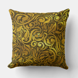 Golden Ornate Pillow Kudde