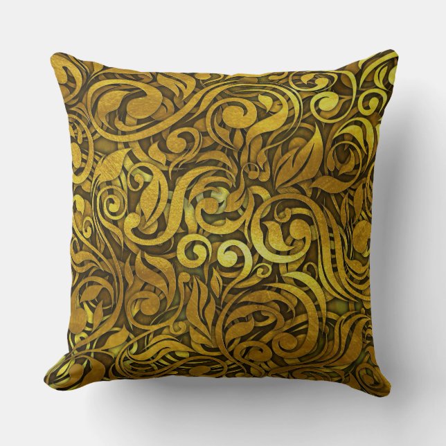 Golden Ornate Pillow Kudde (Framsida)