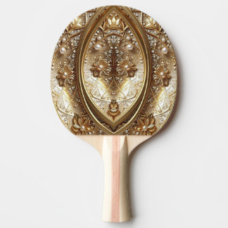 Golden Ornate Ping Pong Paddle Pingisracket