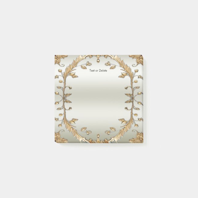 Golden Ornate Post it Notes Post-it Block (Framsida)