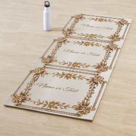 Golden Ornate Rectangle Dimond Flowers Shiny