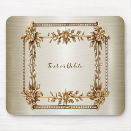 Golden Ornate Rectangle Dimond Flowers Shiny Musmatta