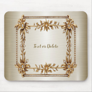 Golden Ornate Rectangle Dimond Flowers Shiny Musmatta