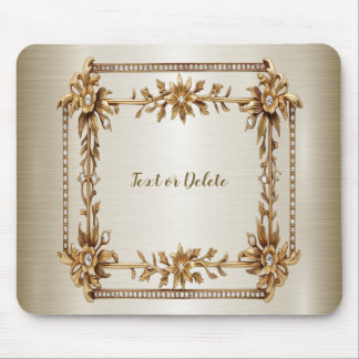 Golden Ornate Rectangle Dimond Flowers Shiny Musmatta