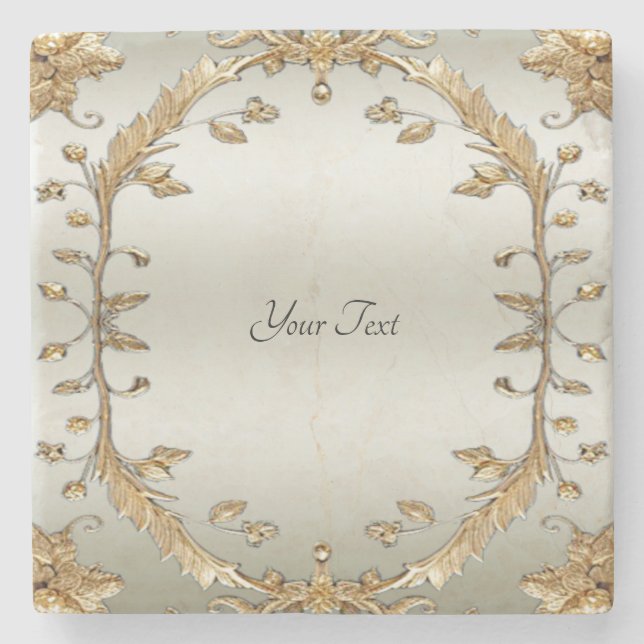 Golden Ornate Stone Underlägg (Framsidan)