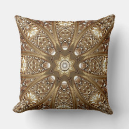 Golden Ornate Throw Pillow Kudde