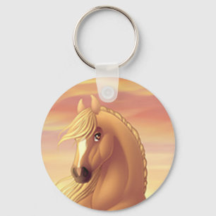 Golden Palomino Häst Kampanj Nyckelring