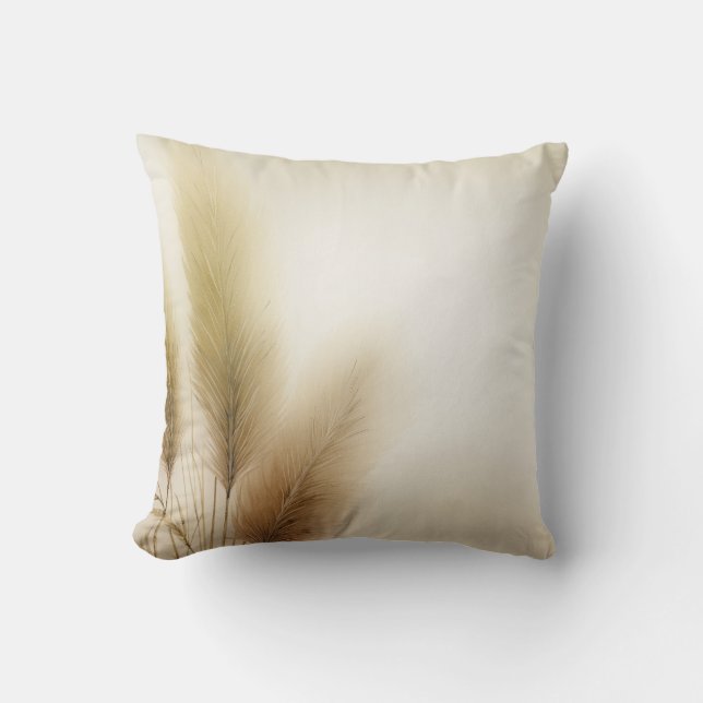 Golden Pampas Grass Bohemian Boho Kudde (Framsida)