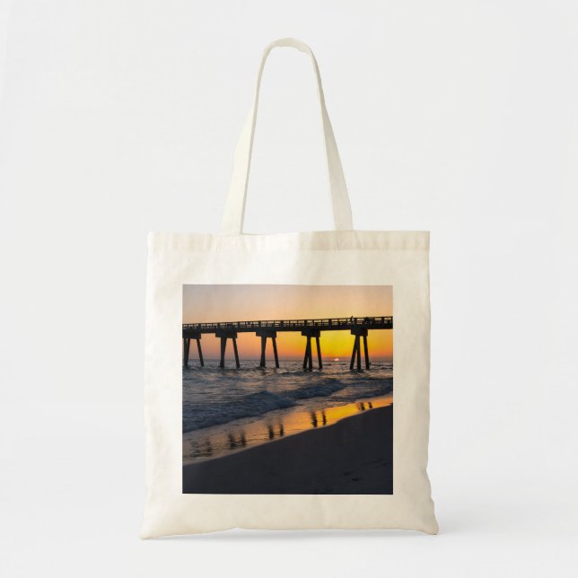 Golden Panama City Beach Sunset Reflection Bag Tygkasse (Framsidan)