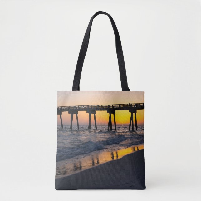 Golden Panama City Beach Sunset Reflection Bag Tygkasse (Framsida)
