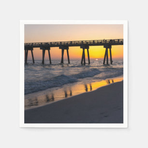 Golden Panama City Beach Sunset Reflection Napkin Pappersservett
