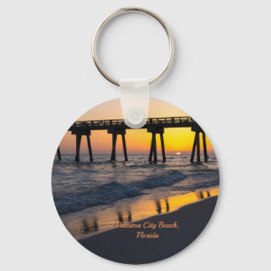 Golden Panama City Beach Sunset Reflection Nyckelring