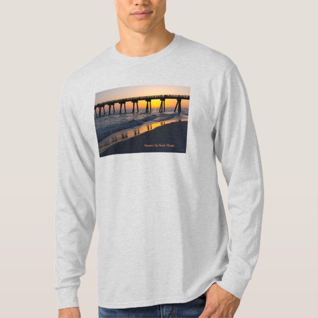 Golden Panama City Beach Sunset Reflection T Shirt (Framsida)