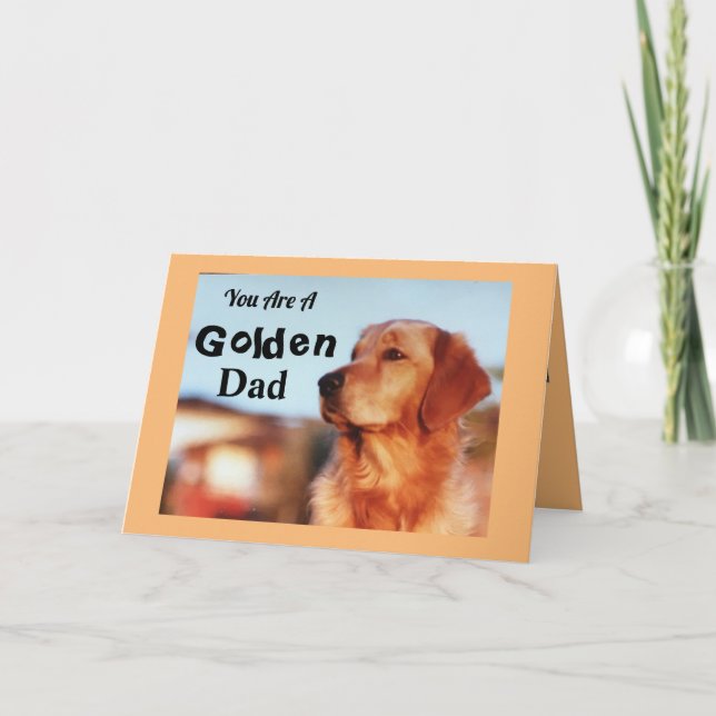 Golden Pappa Birthday Golden Retriever Cute Verse Kort (Framsida)