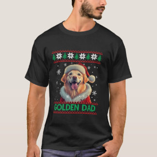 Golden Pappa Golden Retriever Santa Hat Ugly Chris T Shirt