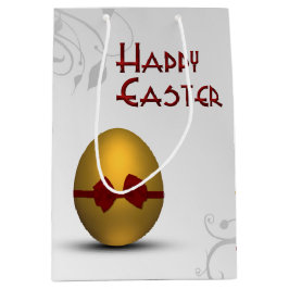 Golden Påskägg med Bow Blommigt Swirl Mönster