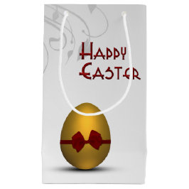 Golden Påskägg med Bow Blommigt Swirl Mönster