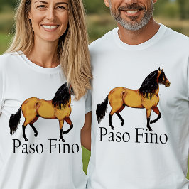 Golden Paso Fino Horse Illustration Equestrian Tee Shirt