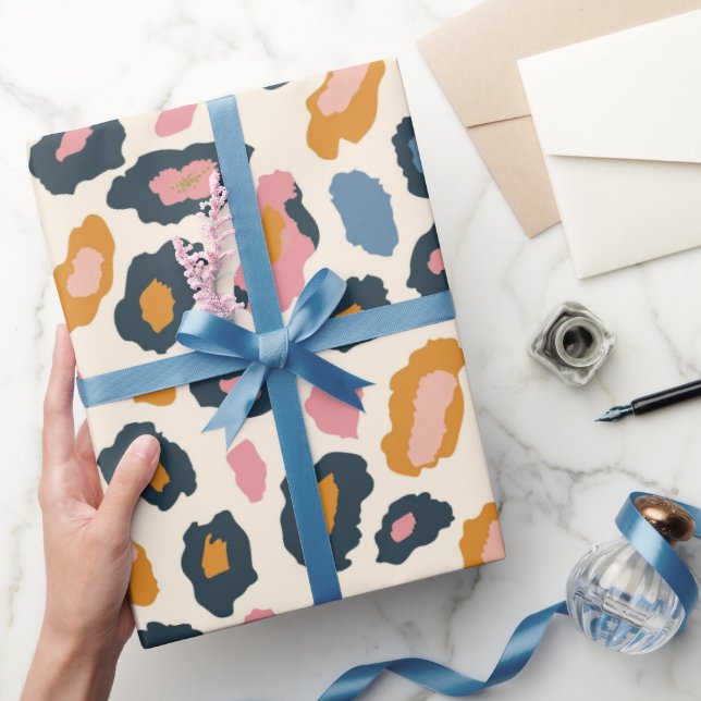 Golden Pastel Leopard Spots Presentpapper (Gifting)