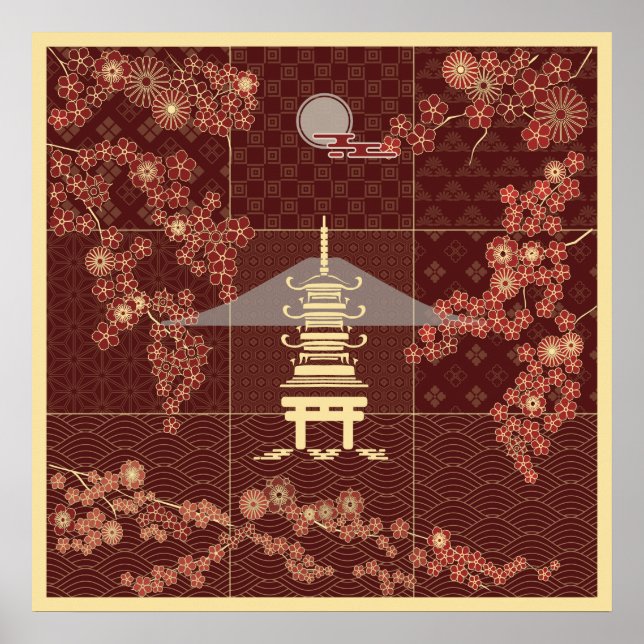 Golden Pavillion Zen Art Poster (Framsidan)