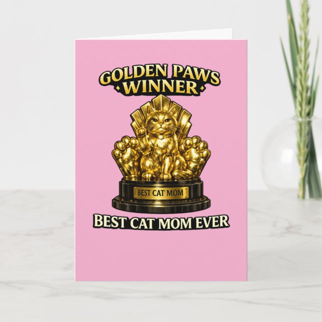Golden Paws Utmärkelse Roligt Morsdags Kort för Ka (Framsida)