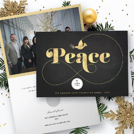 Golden Peace and Dove Snyggt Typography Business Helgkort