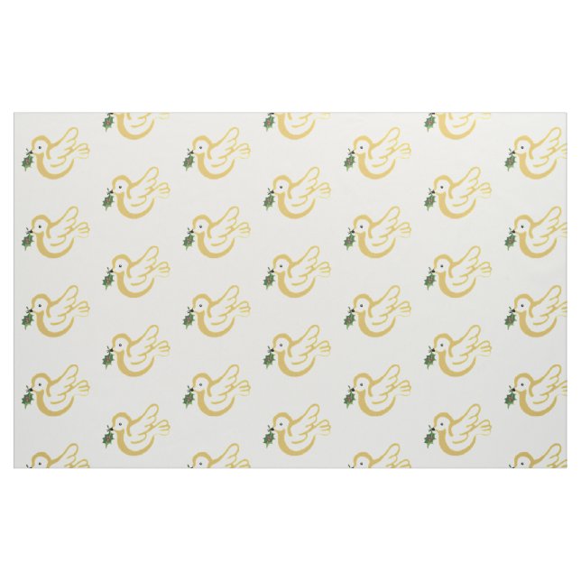 Golden peace dove med ivy löv tyg (Fat Quarter)