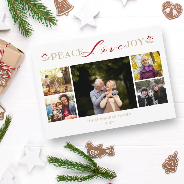 Golden Peace Kärlek Joy 5 Photos Collage jul (Skapare uppladdad)