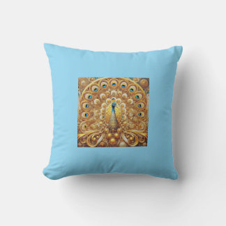 "Golden Peacock Elegance Pillow" Kudde
