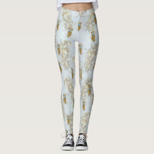 Golden Peacock Feathers and Löv Leggings