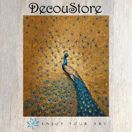 Golden Peacock - Klimt-Inspired Decoupage