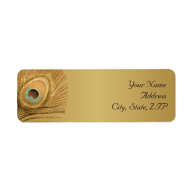 Golden Peacock Returadress Etikett (Framsidan)