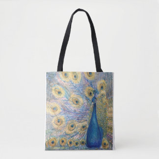 Golden Peacock Tote Tygkasse