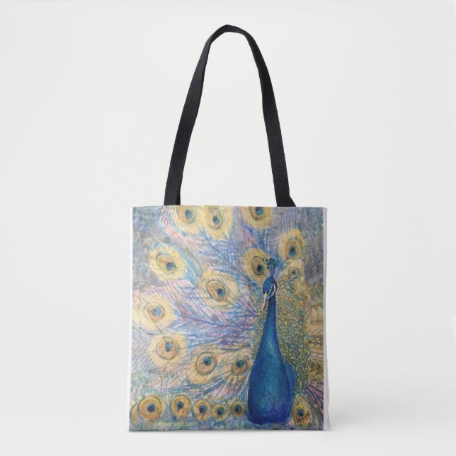 Golden Peacock Tote Tygkasse (Framsida)