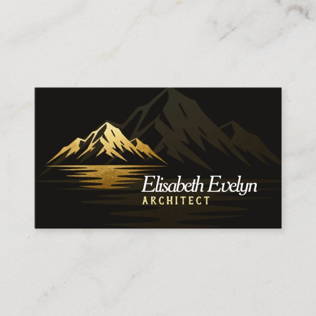 Golden Peaks - Modernt Landskap t432 Visitkort (Framsida)