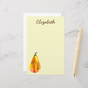 Golden Pear Fruit art Brevpapper
