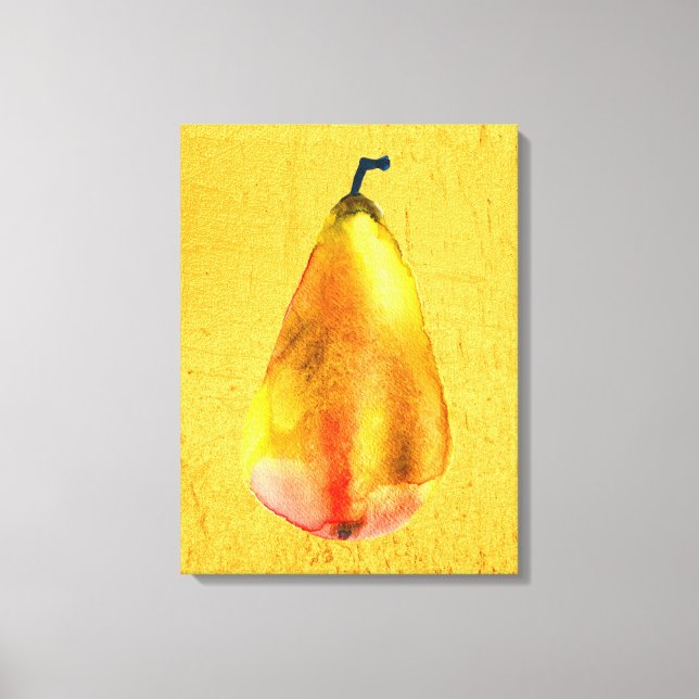 Golden Pear Fruit art Canvastryck (Framsida)