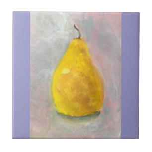 Golden Pear Stilla livets vattenfärg Kakelplatta