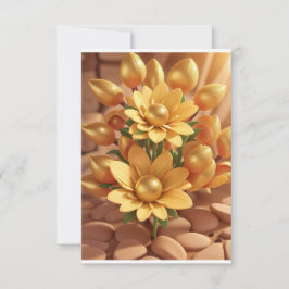 Golden Pearl Flower Inbjudningar