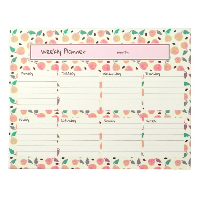 Golden Pears Collection Pink Planner Anteckningsblock (Framsida)