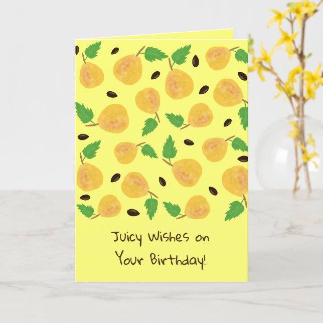 Golden Pears Collection Yellow Bright Birthday Kort (Gul blomma)