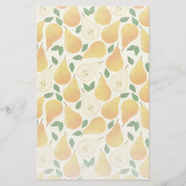 Golden Pears Mönster Brevpapper
