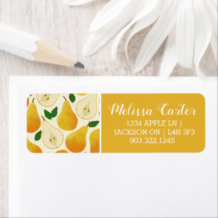 Golden Pears Mönster Returadress Etikett