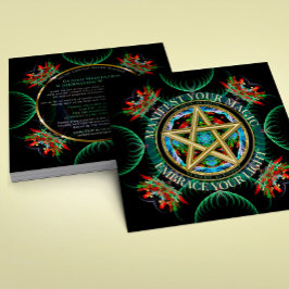 Golden Pentacle Celestial New Moon Circle Inbjudningar