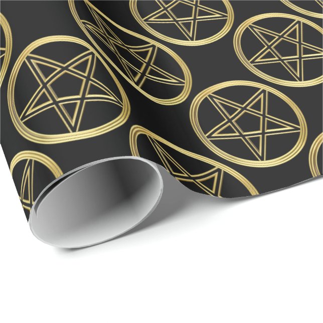 Golden pentagram presentpapper (Rullad Hörn)